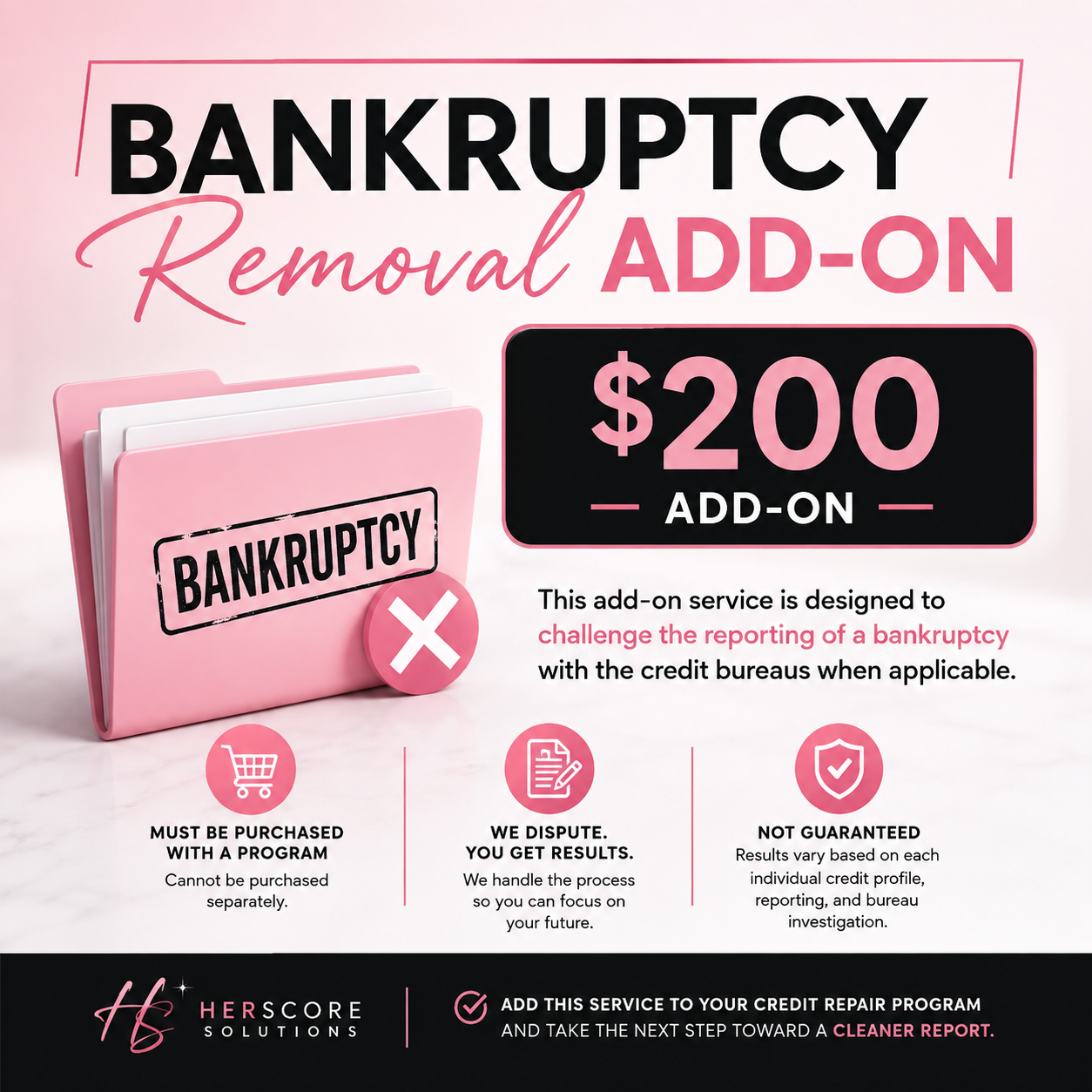 Add On Bankruptcy Removal