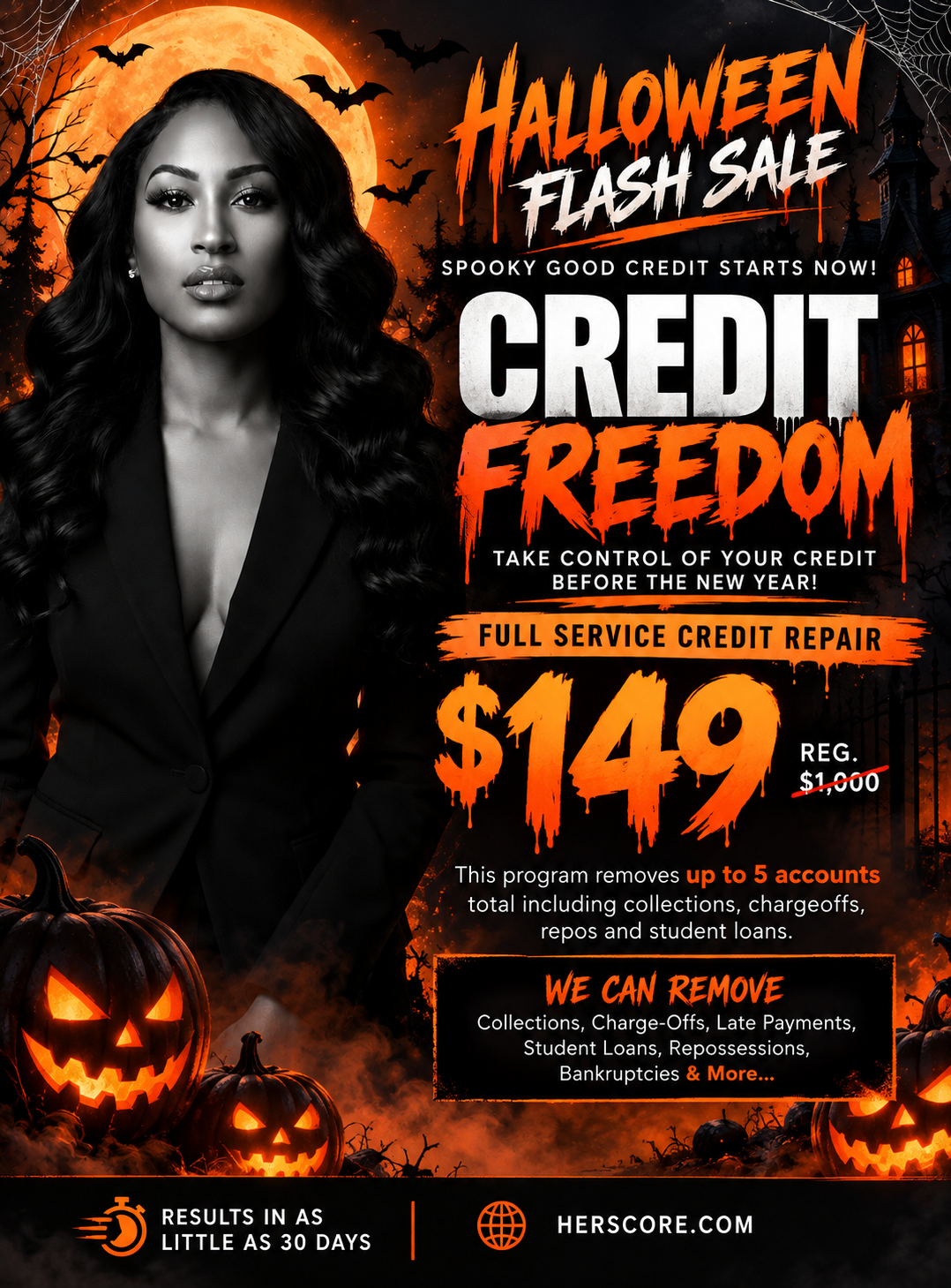 $149 CREDIT RESET FLASH SALE